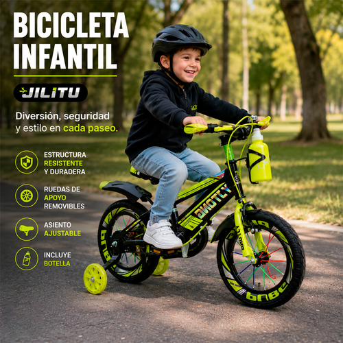 Bicicleta Infantil con Ruedas de Apoyo