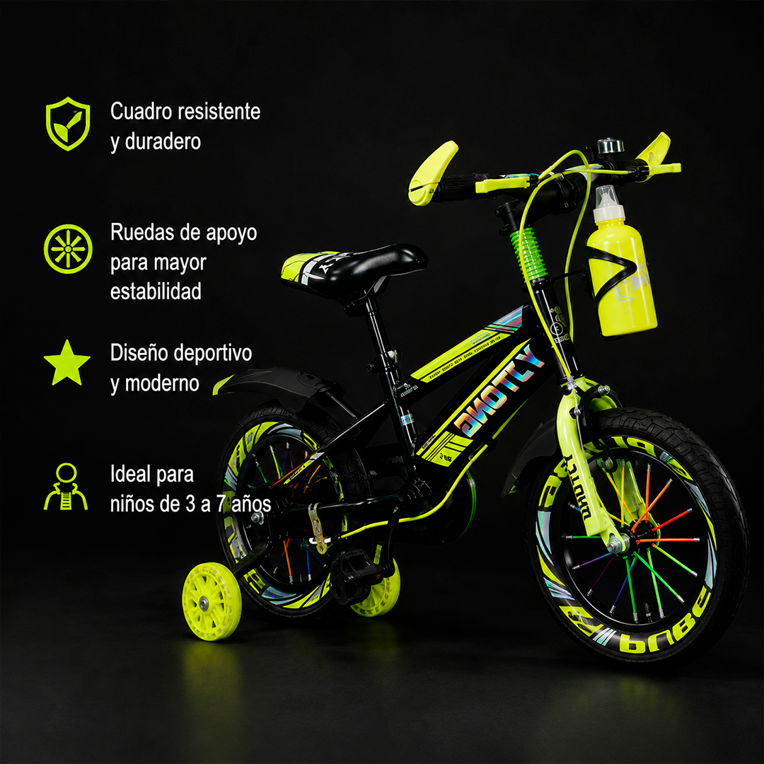 Bicicleta Infantil con Ruedas de Apoyo