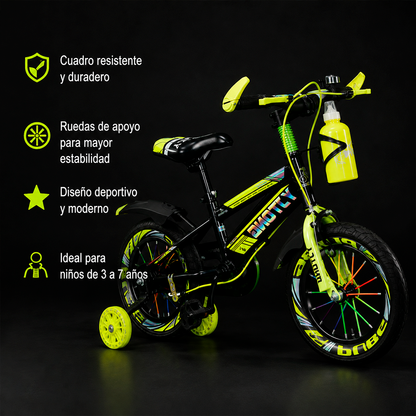 Bicicleta Infantil con Ruedas de Apoyo