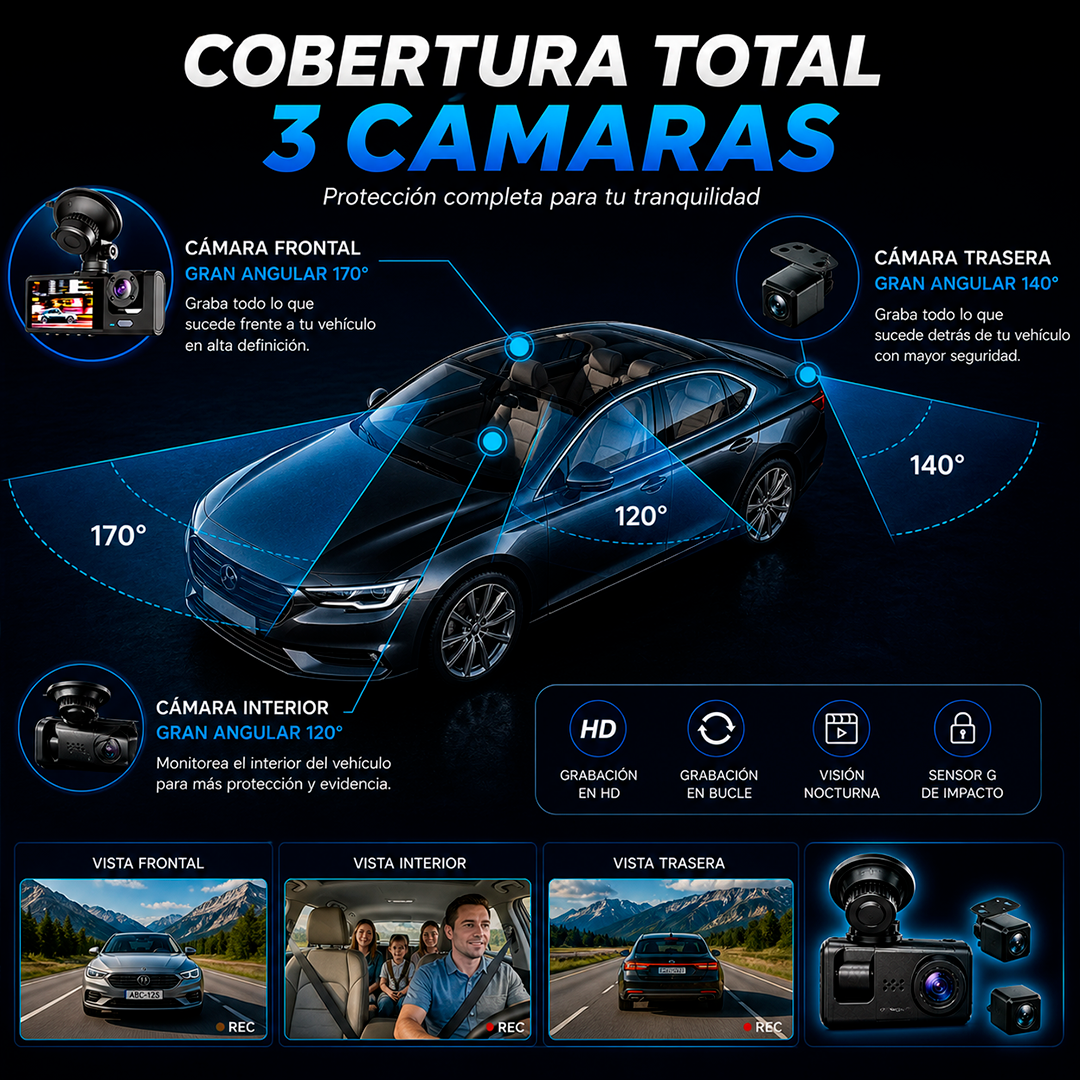 Cámara para Carros HD 1080P con WiFi + App